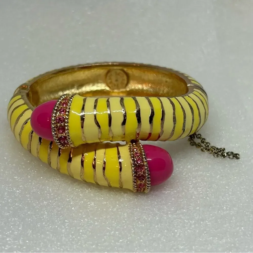 J. Crew Gold and Pink Statement Bangles - Picture 1 of 5